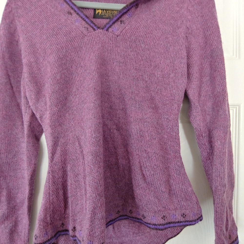 LA VICUNITA BABY ALPACA WOMEN'S CROPPED SWEATER